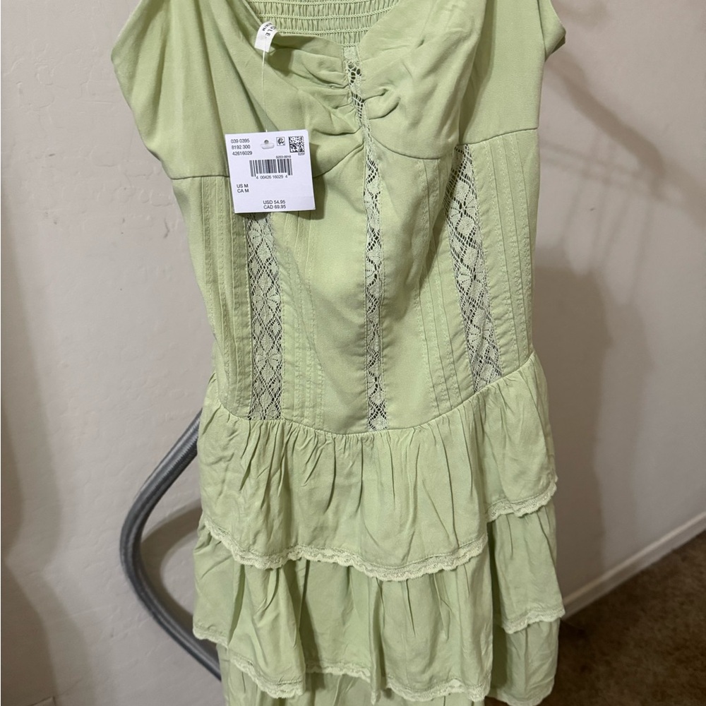 American Eagle Lime Green Lace Detail Dress